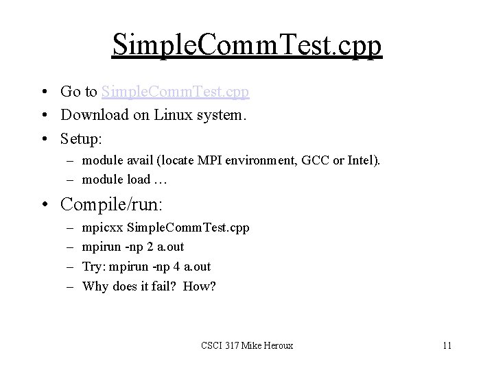 Simple. Comm. Test. cpp • Go to Simple. Comm. Test. cpp • Download on