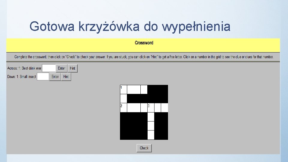 Gotowa krzyżówka do wypełnienia 