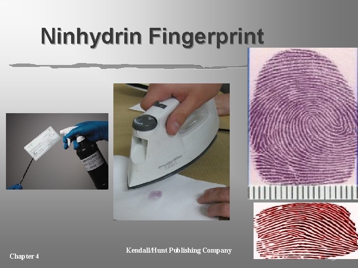 Ninhydrin Fingerprint Chapter 4 Kendall/Hunt Publishing Company 135 