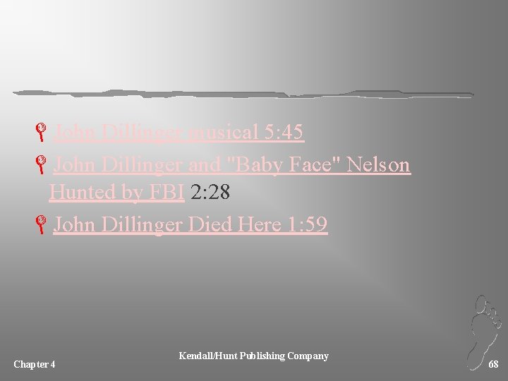 LJohn Dillinger musical 5: 45 LJohn Dillinger and "Baby Face" Nelson Hunted by FBI