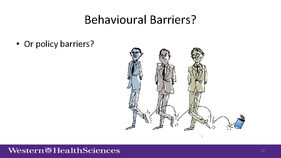 Behavioural Barriers? • Or policy barriers? 10 