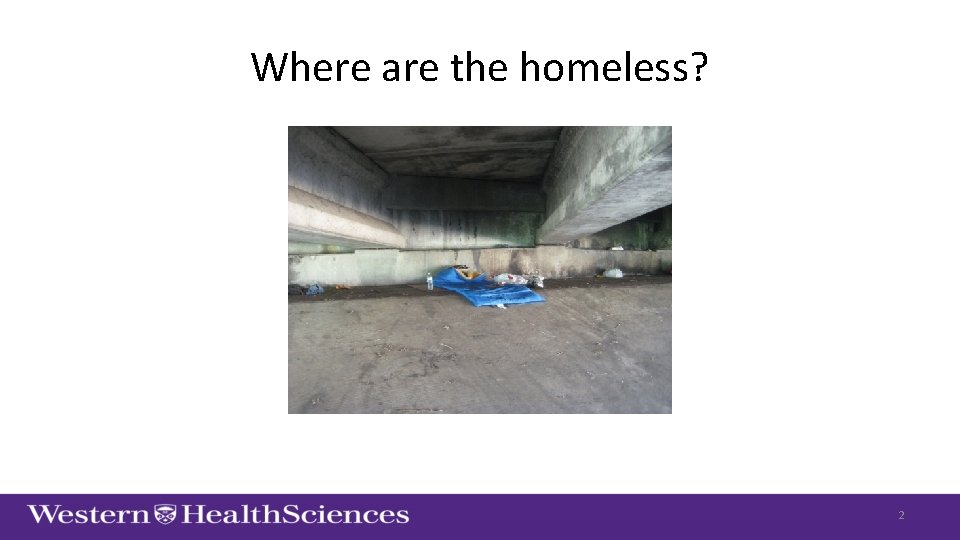 Where are the homeless? 2 