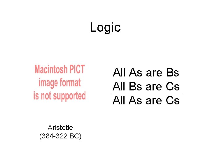 Logic All As are Bs All Bs are Cs All As are Cs Aristotle