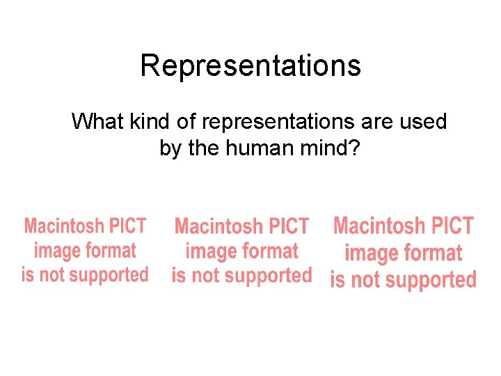 Representations What kind of representations are used by the human mind? 