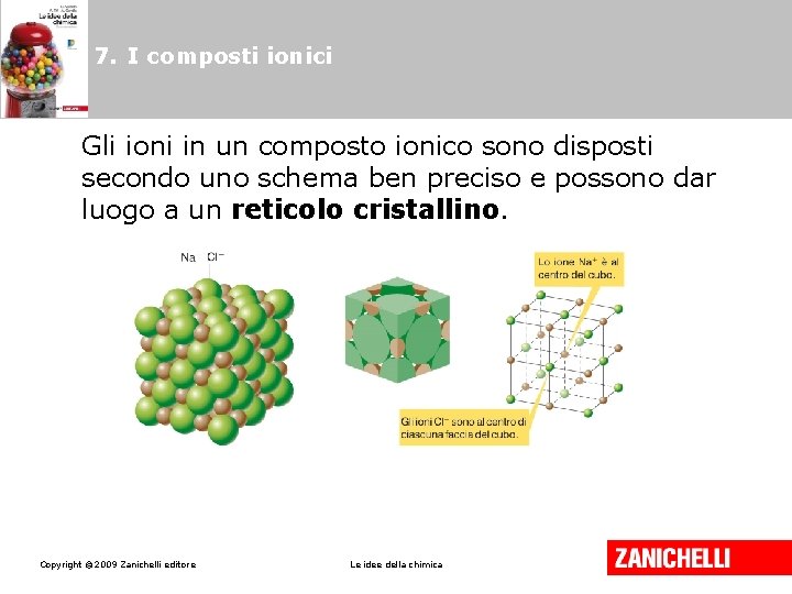 7. I composti ionici Gli ioni in un composto ionico sono disposti secondo uno