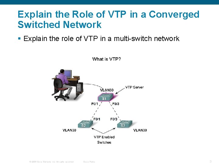 Explain the Role of VTP in a Converged Switched Network § Explain the role