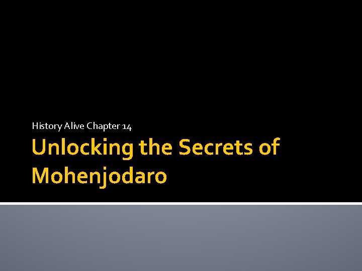 History Alive Chapter 14 Unlocking the Secrets of Mohenjodaro 