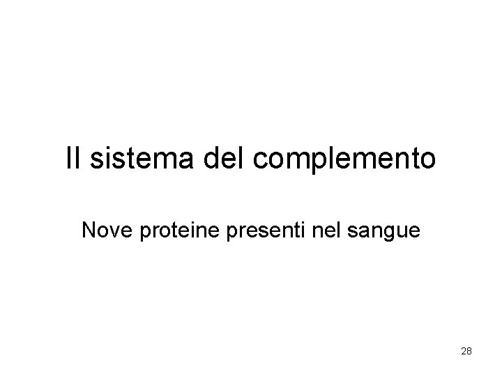 Il sistema del complemento Nove proteine presenti nel sangue 28 