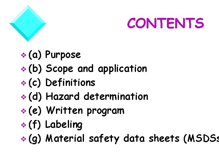 CONTENTS v (a) v (b) v (c) v (d) v (e) v (f) v