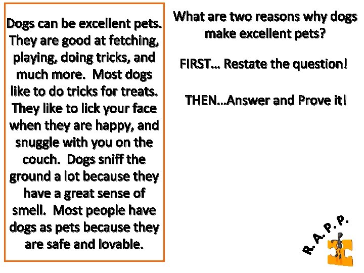 Dogs can be excellent pets. They are good at fetching, playing, doing tricks, and Dogs can be excellent pets. They are good at fetching, playing, doing tricks, and