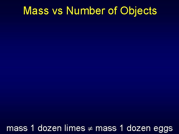 Mass vs Number of Objects mass 1 dozen limes mass 1 dozen eggs 