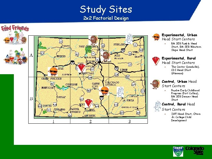 Study Sites 2 x 2 Factorial Design Experimental, Urban Head Start Centers ﻣ o