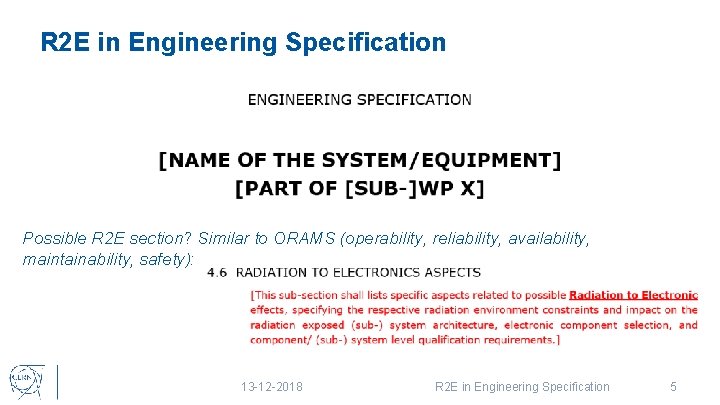 R 2 E in Engineering Specification Rubn Garca