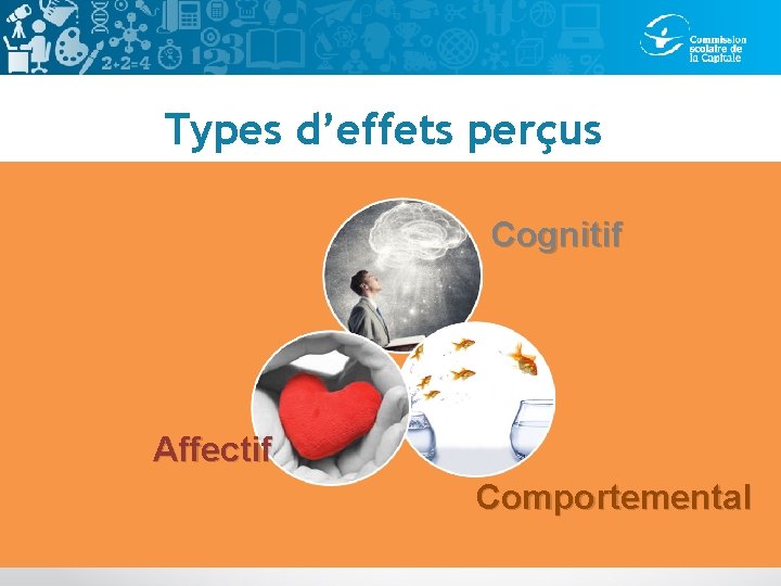 Types d’effets perçus Cognitif Affectif Comportemental 