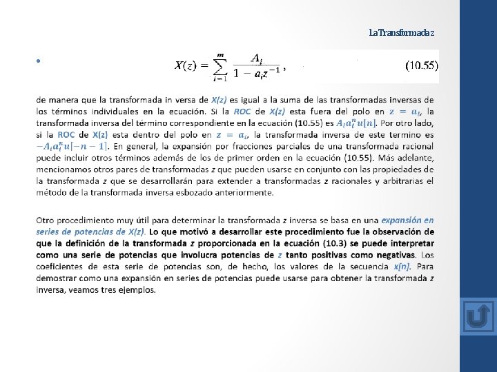 La Transformada z • 