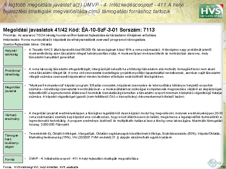 A legtöbb megoldási javaslat a(z) ÚMVP - 4. Intézkedéscsoport - 411 A helyi fejlesztési A legtöbb megoldási javaslat a(z) ÚMVP - 4. Intézkedéscsoport - 411 A helyi fejlesztési