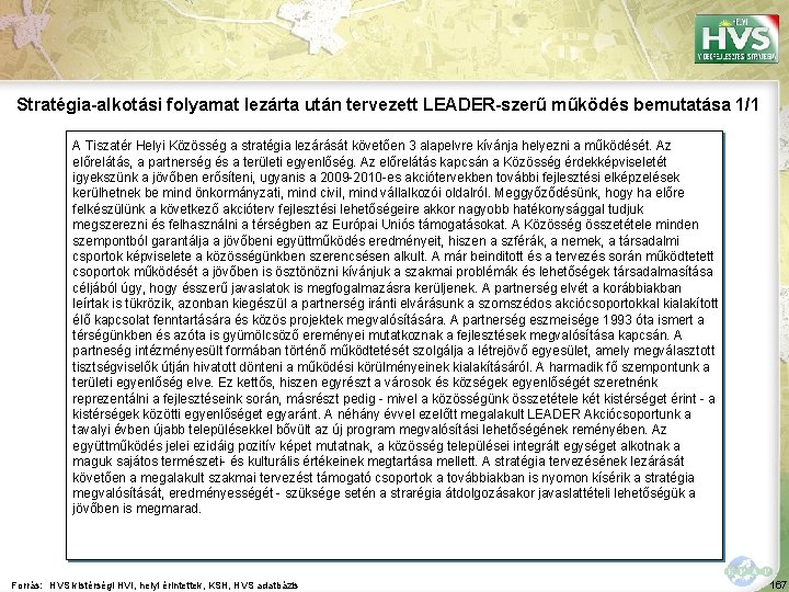 Stratégia-alkotási folyamat lezárta után tervezett LEADER-szerű működés bemutatása 1/1 A Tiszatér Helyi Közösség a Stratégia-alkotási folyamat lezárta után tervezett LEADER-szerű működés bemutatása 1/1 A Tiszatér Helyi Közösség a