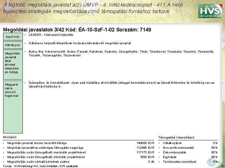 A legtöbb megoldási javaslat a(z) ÚMVP - 4. Intézkedéscsoport - 411 A helyi fejlesztési