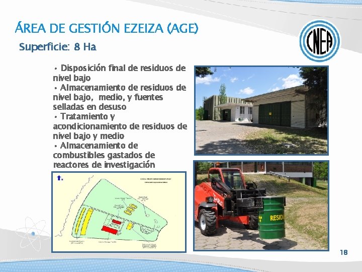 ÁREA DE GESTIÓN EZEIZA (AGE) Superficie: 8 Ha • Disposición final de residuos de