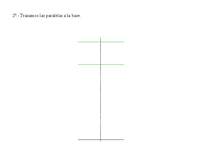 2º. - Trazamos las paralelas a la base. 