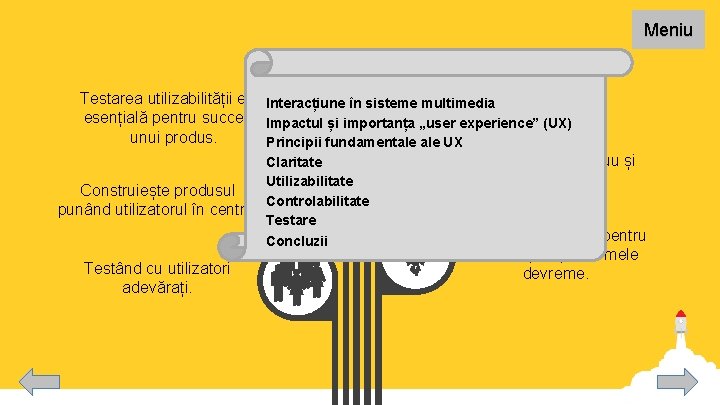 Meniu Testarea utilizabilității este. Interacțiune în sisteme multimedia esențială pentru succesul Impactul și importanța