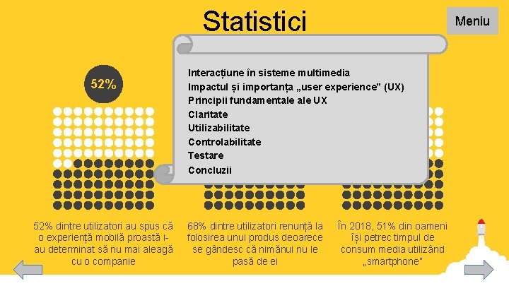 Statistici 52% dintre utilizatori au spus că o experiență mobilă proastă iau determinat să