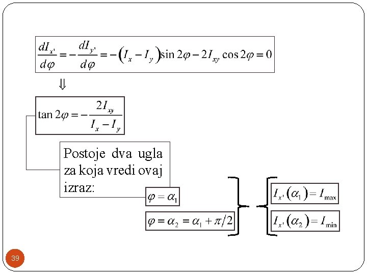 Postoje dva ugla za koja vredi ovaj izraz: 39 