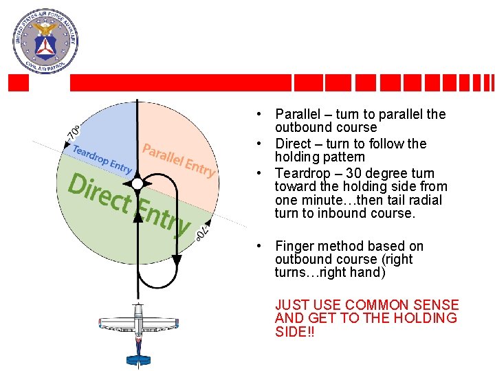  • Parallel – turn to parallel the outbound course • Direct – turn