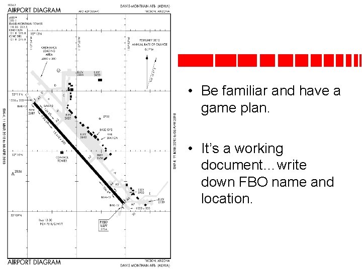  • Be familiar and have a game plan. • It’s a working document…write