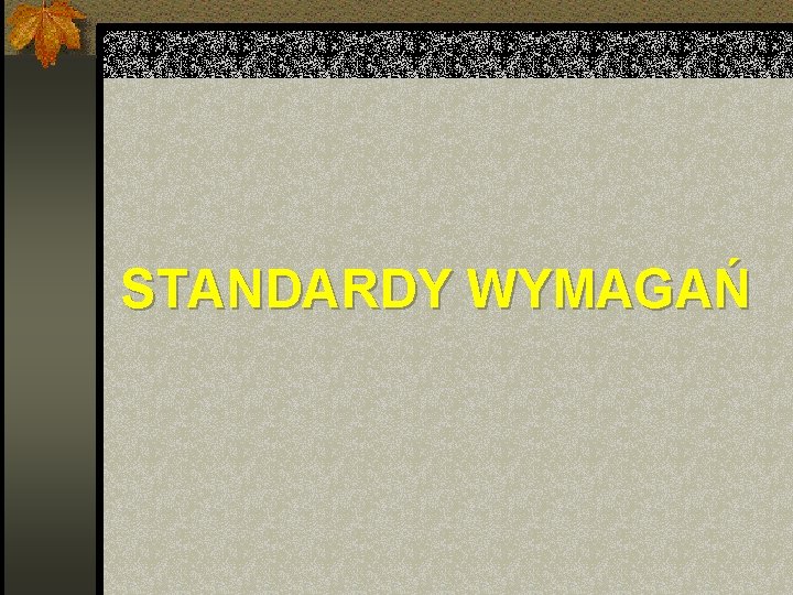 STANDARDY WYMAGAŃ 