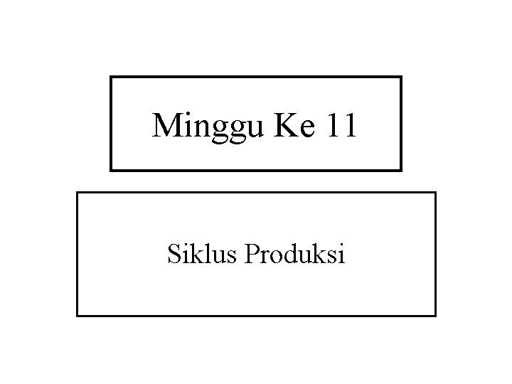 Minggu Ke 11 Siklus Produksi 