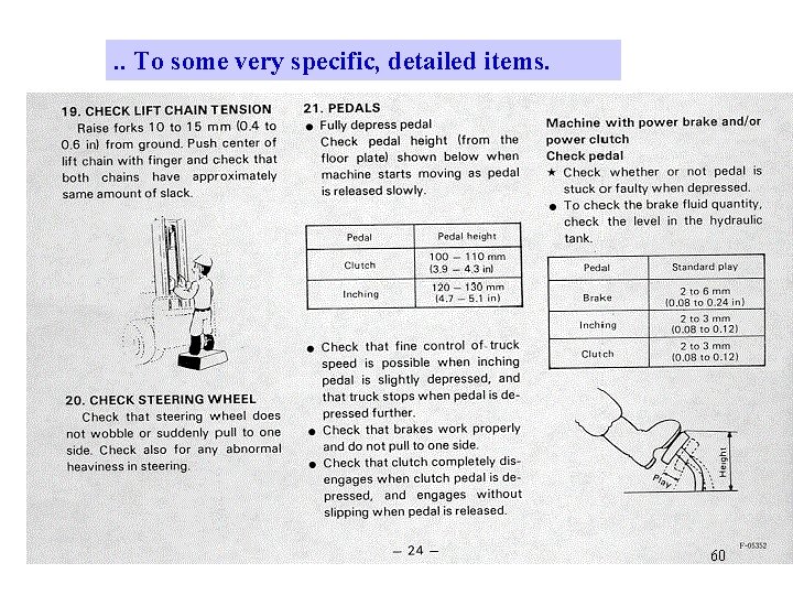 . . To some very specific, detailed items. 60 