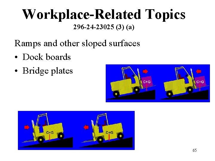 Workplace-Related Topics 296 -24 -23025 (3) (a) Ramps and other sloped surfaces • Dock