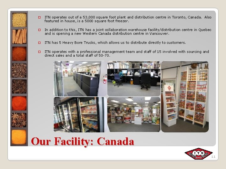 � ITN operates out of a 53, 000 square foot plant and distribution centre