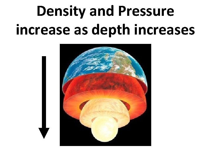Density and Pressure increase as depth increases 