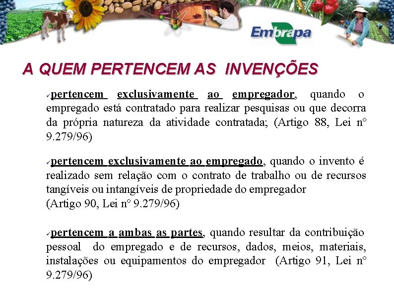  A QUEM PERTENCEM AS INVENÇÕES pertencem exclusivamente ao empregador, quando o empregado está