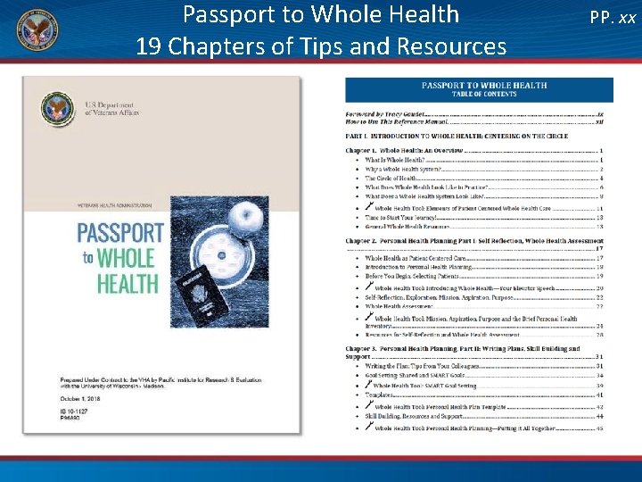 Passport to Whole Health 19 Chapters of Tips and Resources PP. xx 