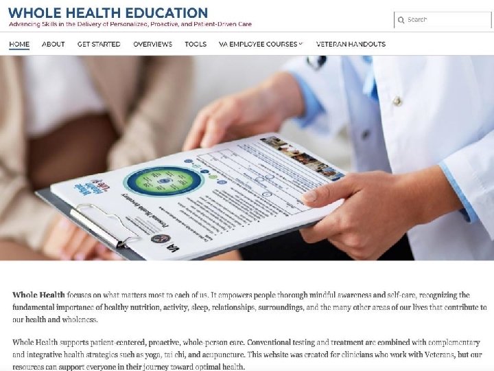 Whole Health Education Website 
