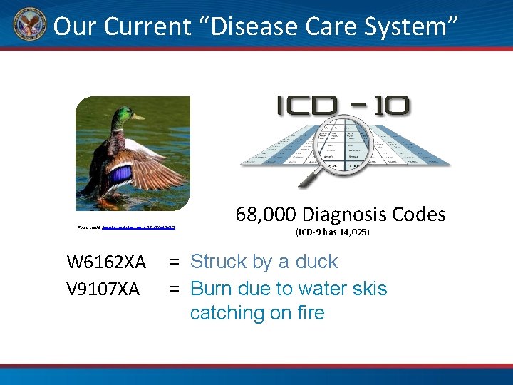  Our Current “Disease Care System” 68, 000 Diagnosis Codes Photo credit: Via. Moi
