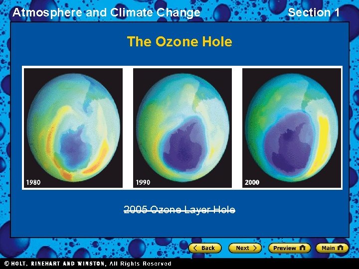 Atmosphere and Climate Change The Ozone Hole 2005 Ozone Layer Hole Section 1 