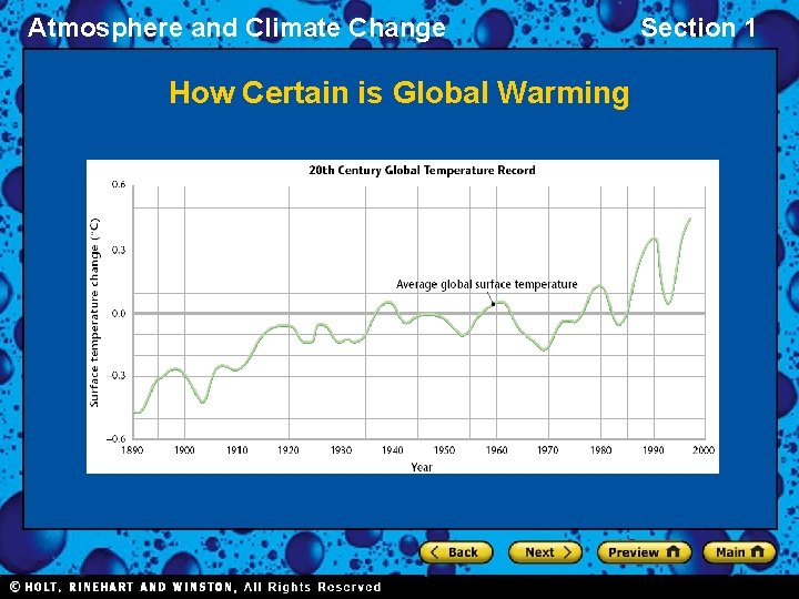Atmosphere and Climate Change How Certain is Global Warming Section 1 