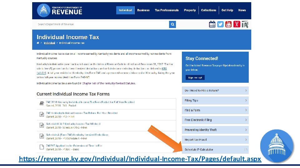 Office of Tax Policy and Regulation https: //revenue. ky. gov/Individual-Income-Tax/Pages/default. aspx 