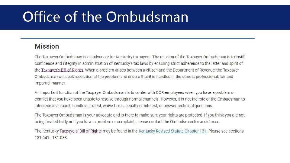 Office of the Ombudsman 