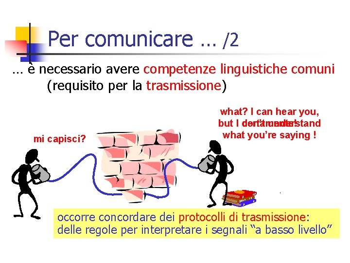 Per comunicare … /2 … è necessario avere competenze linguistiche comuni (requisito per la