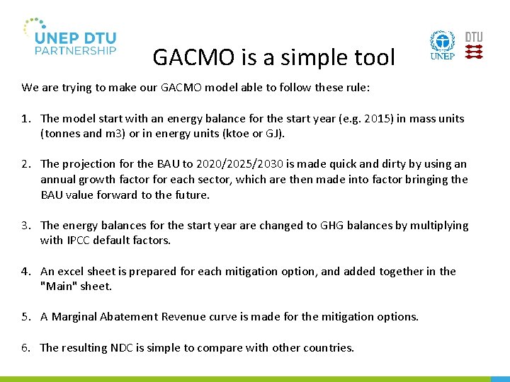 The GACMO model A simple tool to calculate