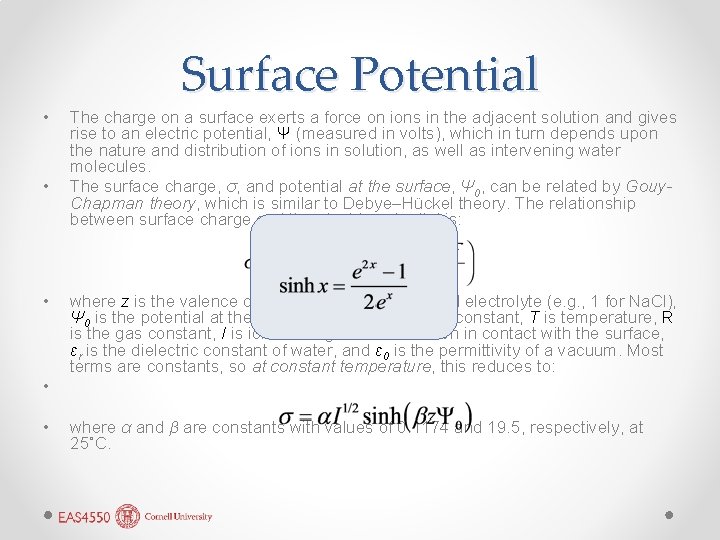 Surface Potential • • • The charge on a surface exerts a force on Surface Potential • • • The charge on a surface exerts a force on
