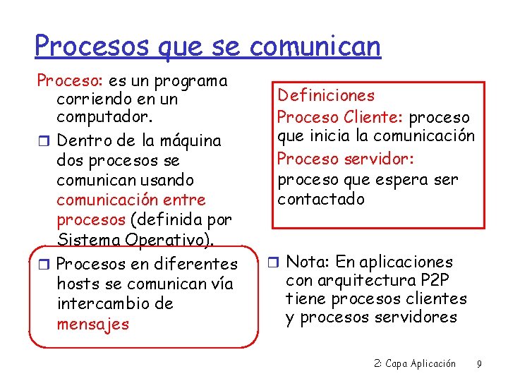 Procesos que se comunican Proceso: es un programa corriendo en un computador. Dentro de