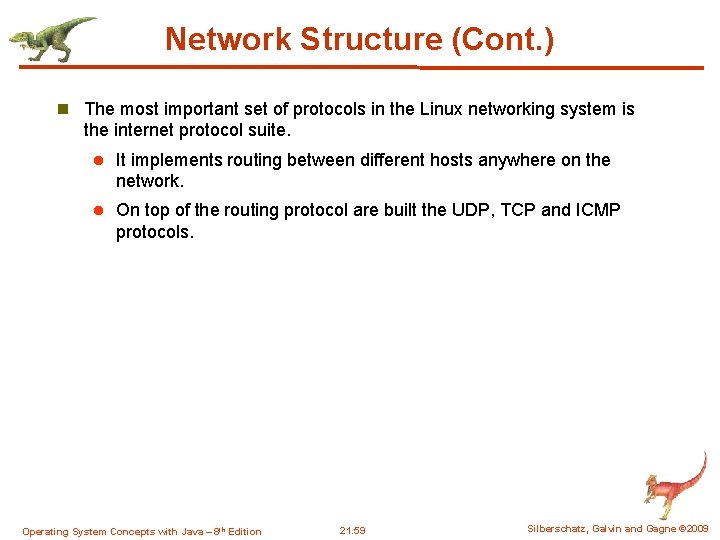 Network Structure (Cont. ) n The most important set of protocols in the Linux Network Structure (Cont. ) n The most important set of protocols in the Linux