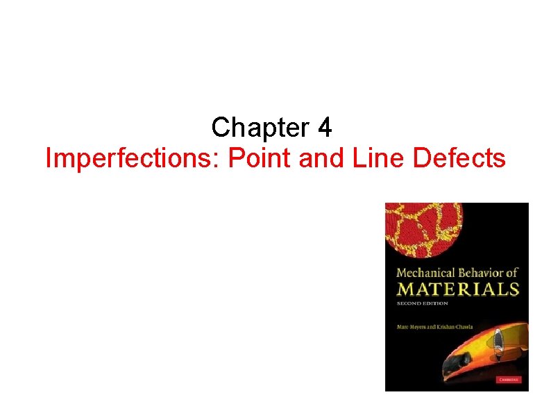 Chapter 4 Imperfections: Point and Line Defects 