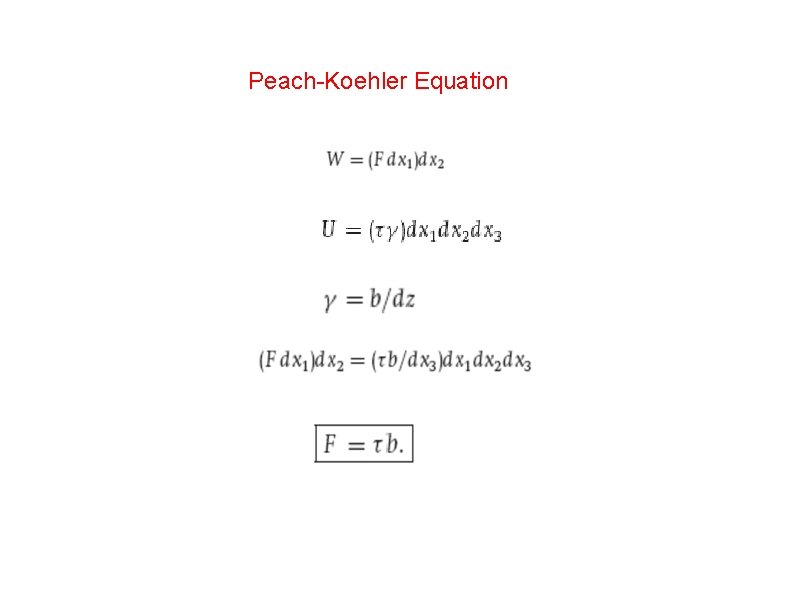 Peach-Koehler Equation 